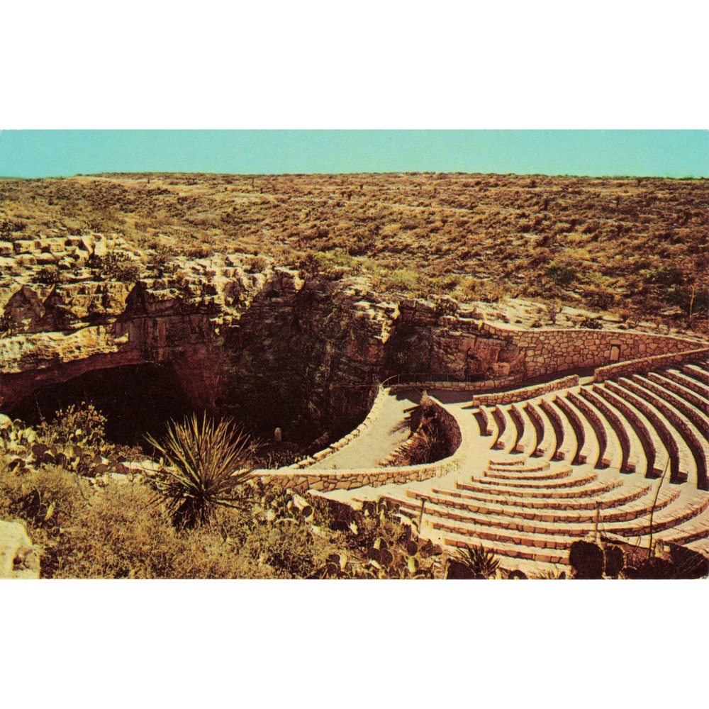 Vintage Carlsbad Caverns Bat Flight Amphitheater New Mexico Postcard Curteich - Picture 1 of 2